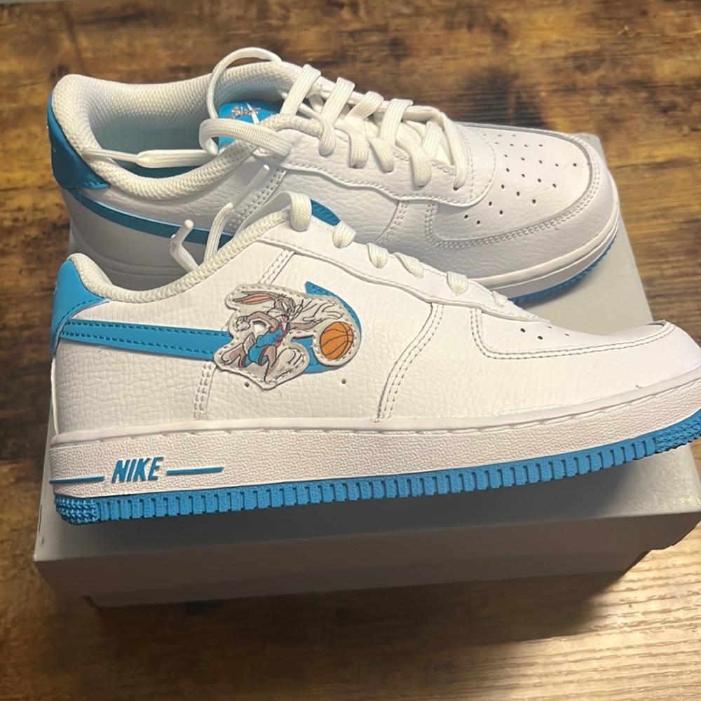 COPY - Nike Force1 white and blue kids size 3y ( eur 35)